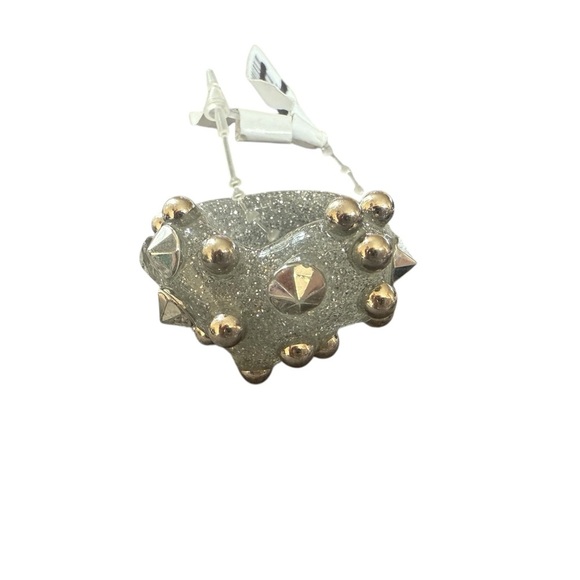 Urban Outfitters Silver Glitter‎ studded acrylic Ring size 6 NWT - Picture 3 of 11